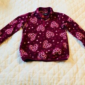 Kids Heart Patterned Fleece Pullover